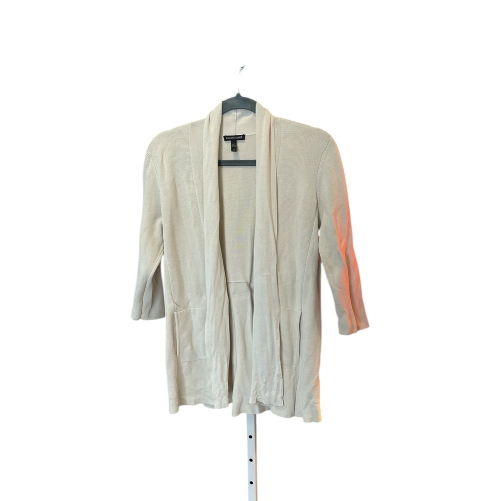 Eileen Fisher Off-White Open Front Cardigan…S/P… very very nice